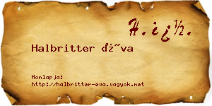 Halbritter Éva névjegykártya